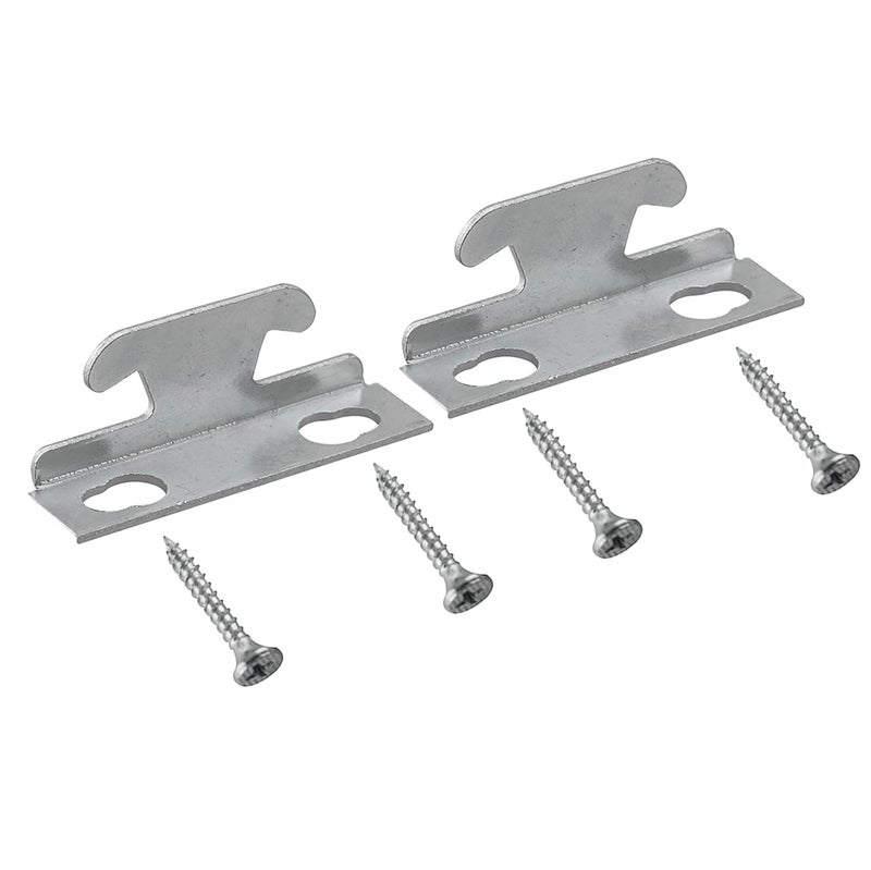 AXLIZER 2 Sets Curtain Rod Side Bracket Curtain Rod Ceiling Side Mounting Bracket with Screws Curtain Hook Accessories, Silver - Image 2